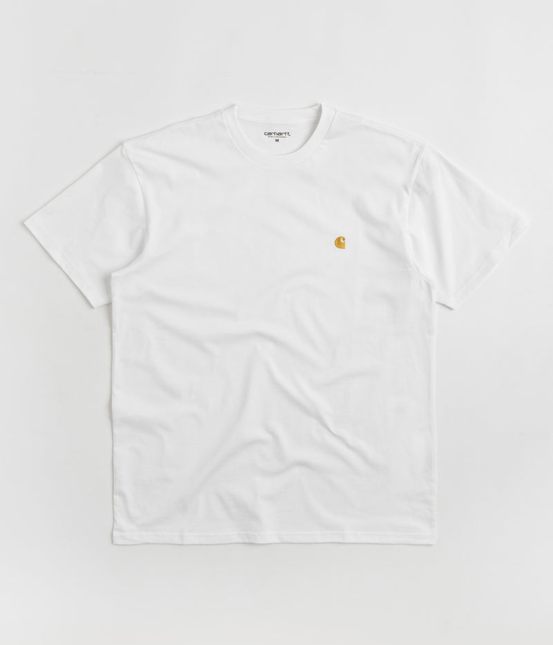Carhartt Chase T-Shirt in White and Gold