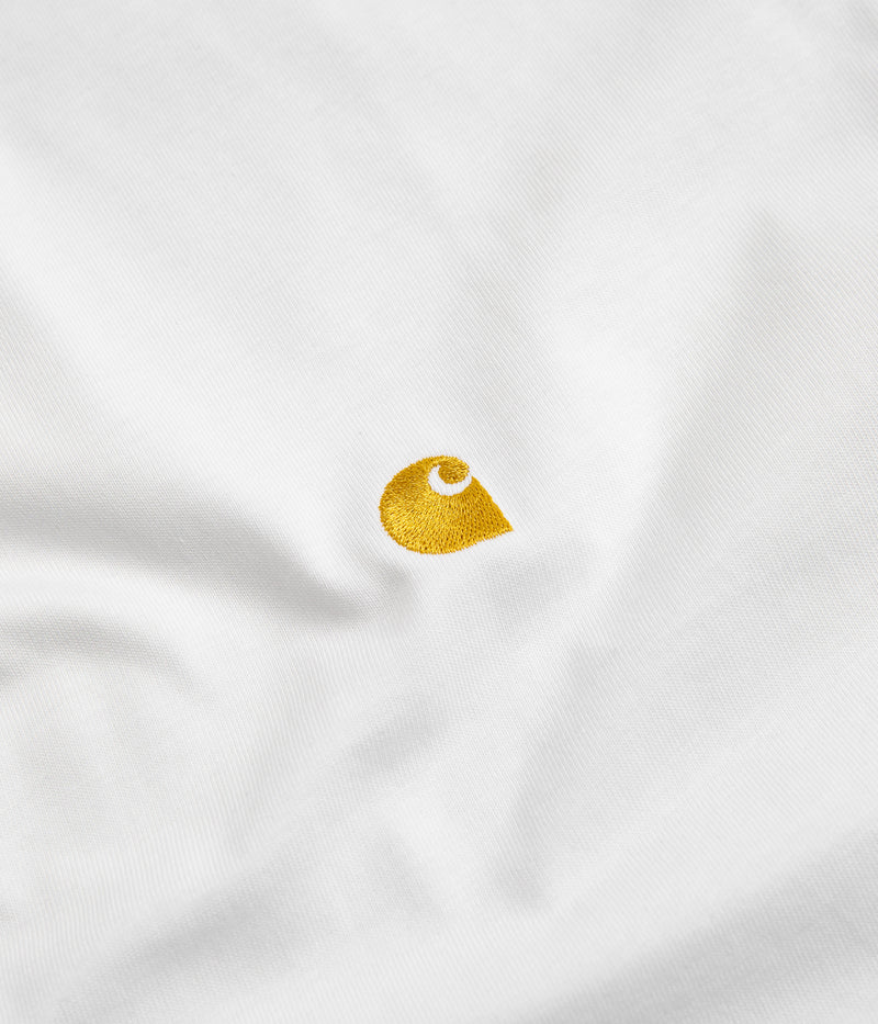 Carhartt Chase T-Shirt in White and Gold