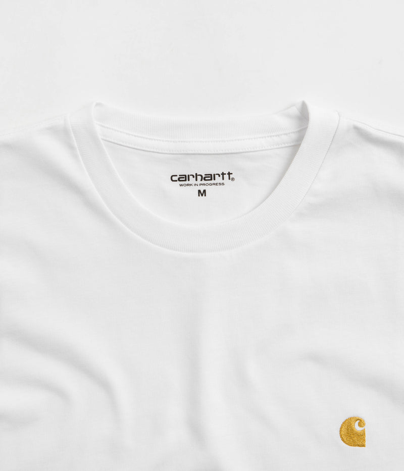 Carhartt Chase T-Shirt in White and Gold