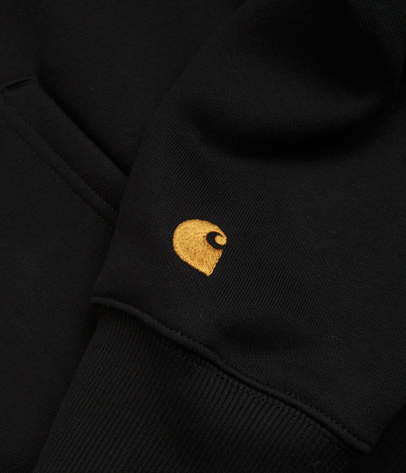 Carhartt Chase Zip Neck Sweatshirt in Black and Gold