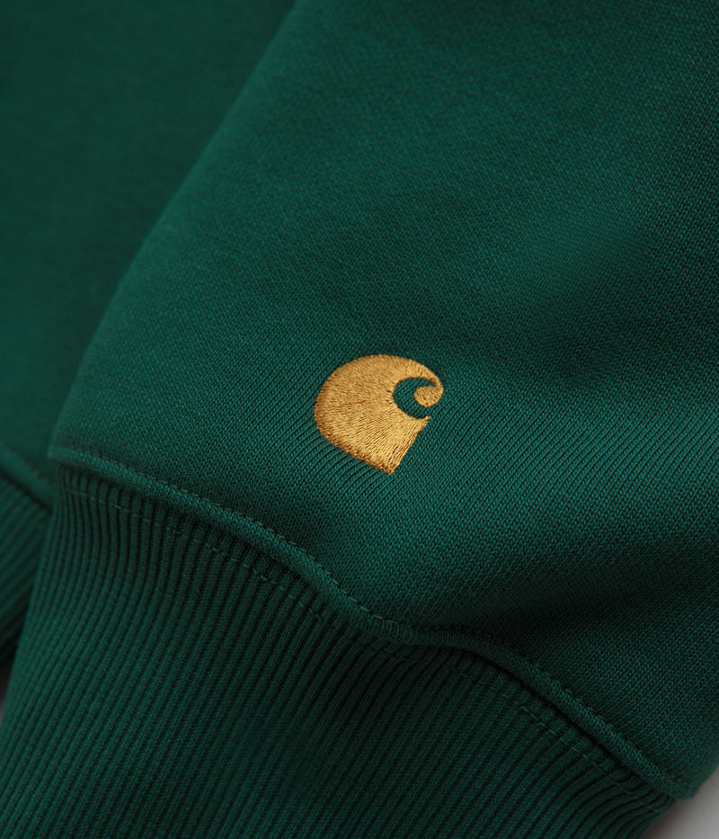 Carhartt Chase Zip Neck Sweatshirt in Chervil and Gold