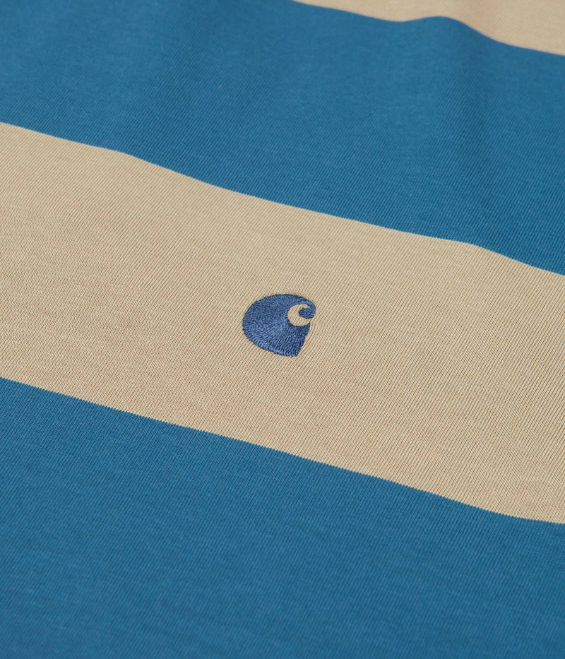 Carhartt Dampier T-Shirt in Dampier Stripe and Amalfi / Ammonite