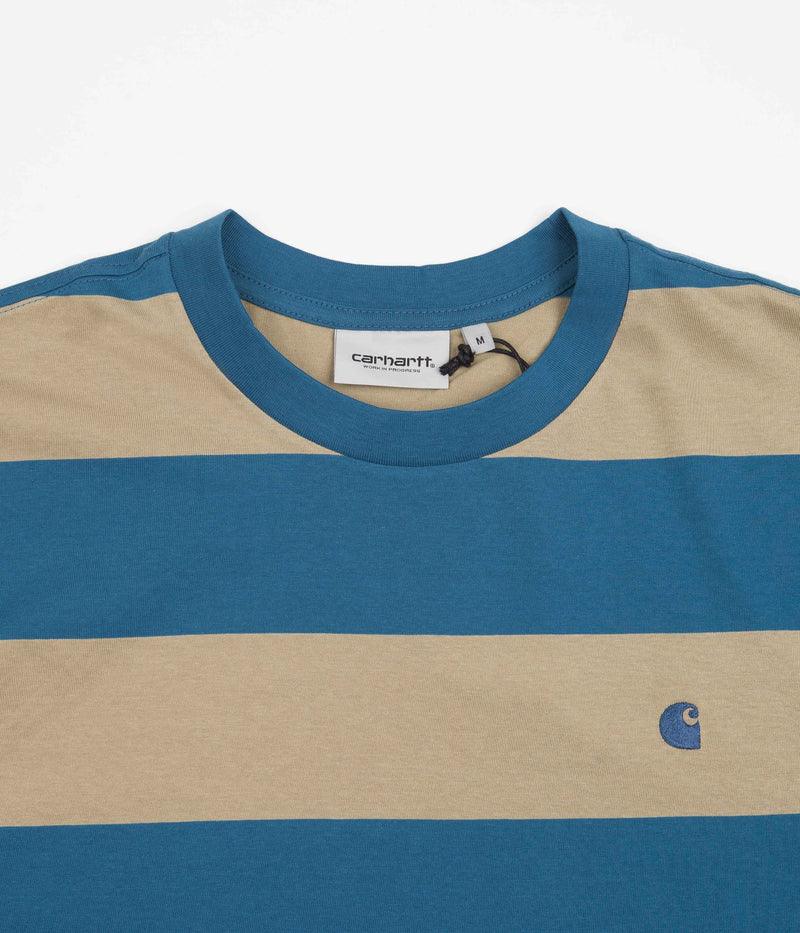 Carhartt Dampier T-Shirt in Dampier Stripe and Amalfi / Ammonite