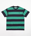 Carhartt Dampier T-Shirt in Dark Navy and Aqua Green