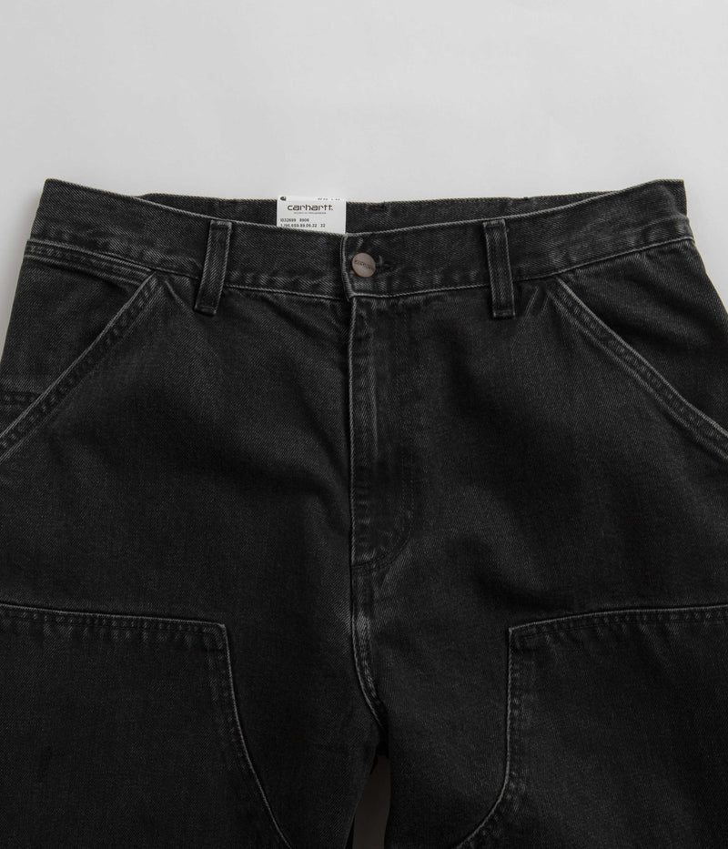 Carhartt Denim Double Knee Pants in Black Stone Washed
