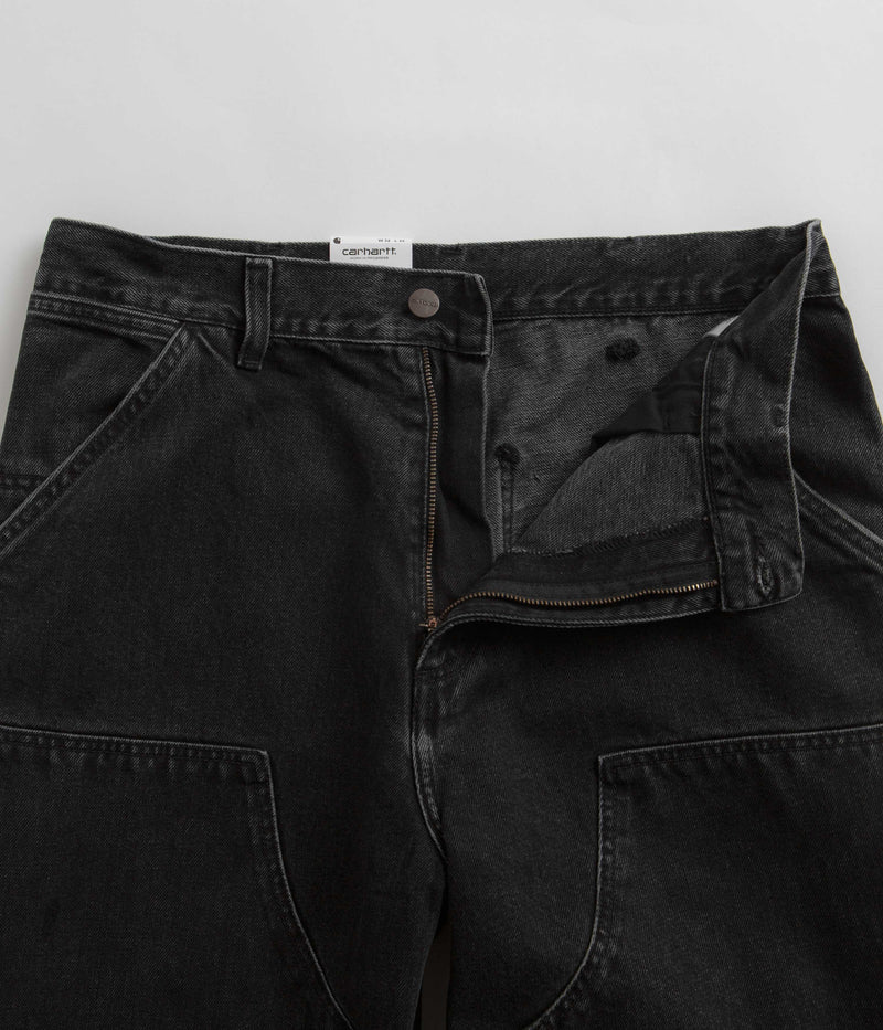 Carhartt Denim Double Knee Pants in Black Stone Washed