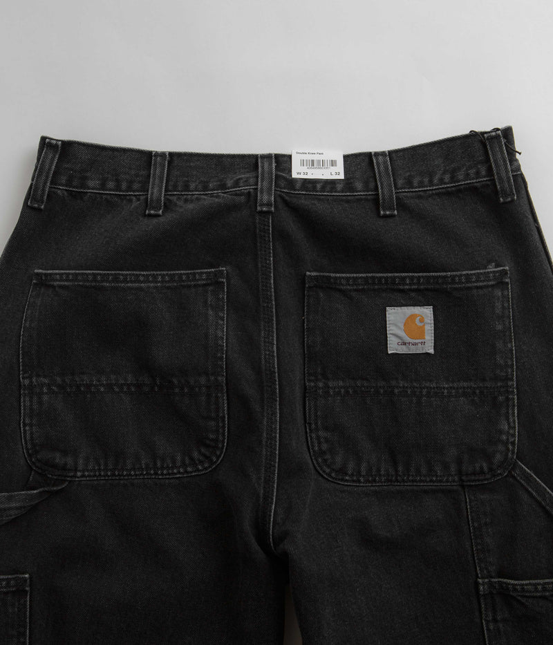 Carhartt Denim Double Knee Pants in Black Stone Washed