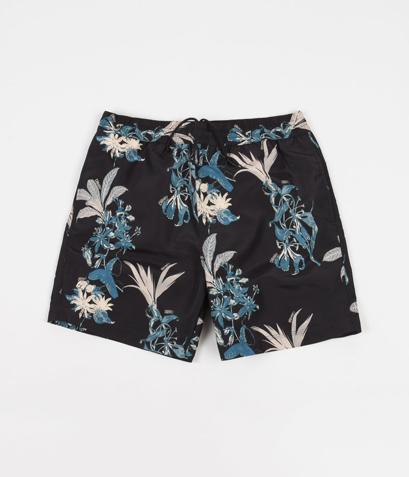 Carhartt Drift Swim Trunk in Hawaiian Floral Print and Black