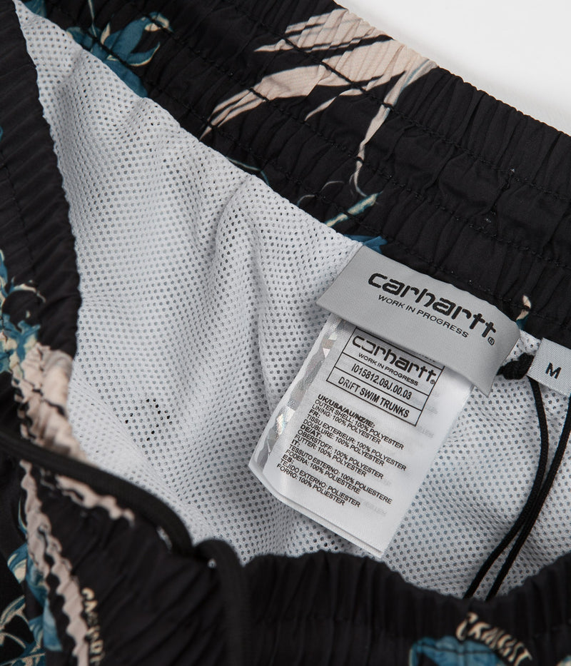 Carhartt Drift Swim Trunk in Hawaiian Floral Print and Black