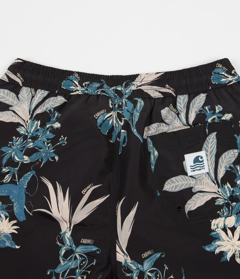 Carhartt Drift Swim Trunk in Hawaiian Floral Print and Black
