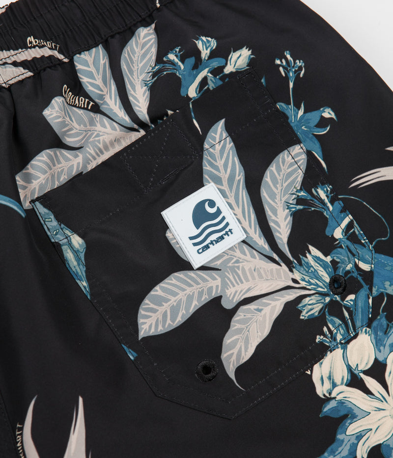Carhartt Drift Swim Trunk in Hawaiian Floral Print and Black