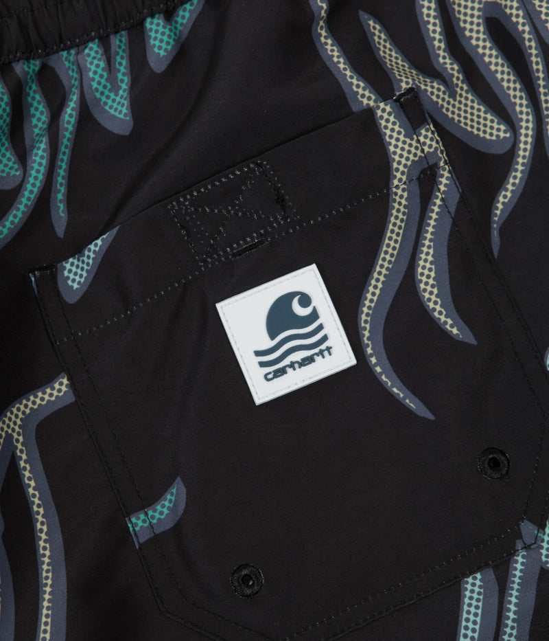Carhartt Drift Swim Trunks in Heat Wave Print and Black