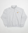 Carhartt Half Zip American Script Sweatshirt in Ash Heather