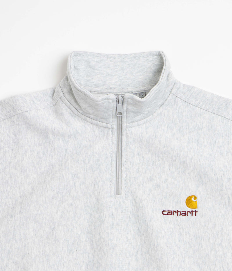 Carhartt Half Zip American Script Sweatshirt in Ash Heather