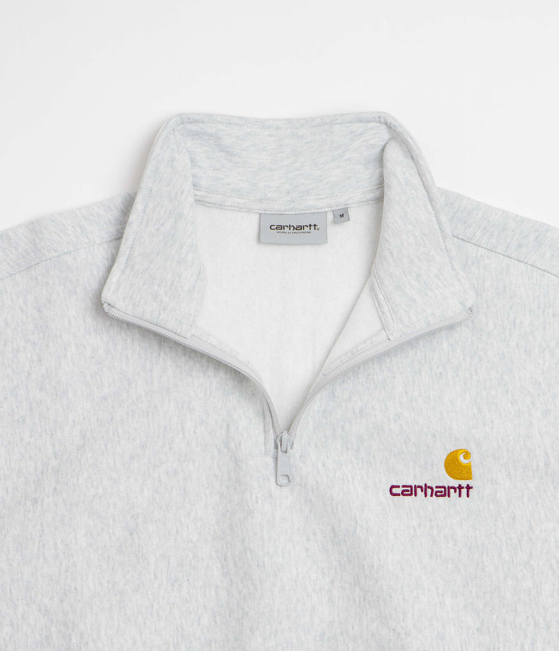 Carhartt Half Zip American Script Sweatshirt in Ash Heather