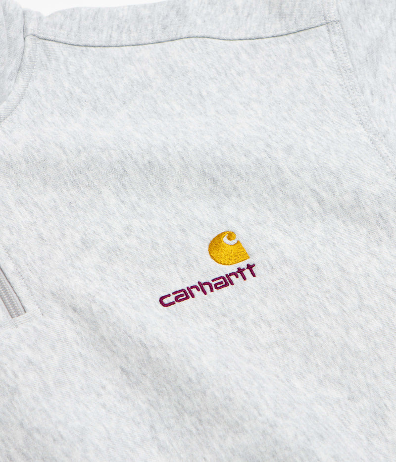 Carhartt Half Zip American Script Sweatshirt in Ash Heather