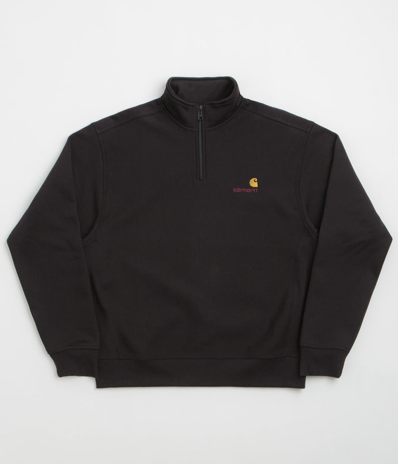 Carhartt Half Zip American Script Sweatshirt in Black