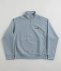 Carhartt Half Zip American Script Sweatshirt in Frosted Blue