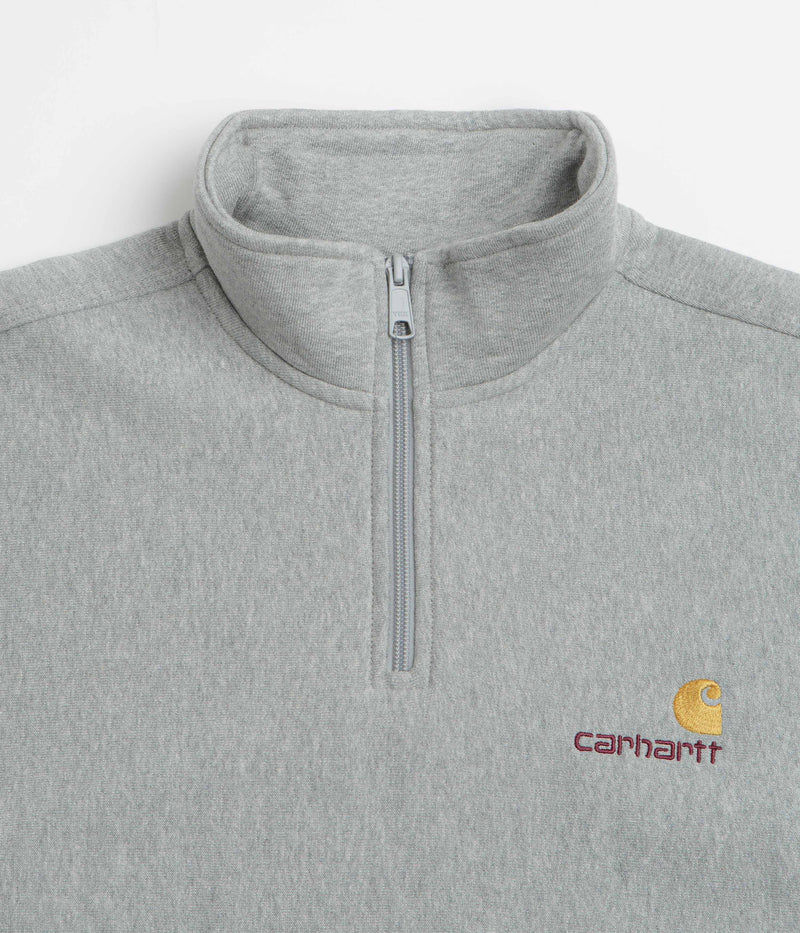 Carhartt Half Zip American Script Sweatshirt in Grey Heather