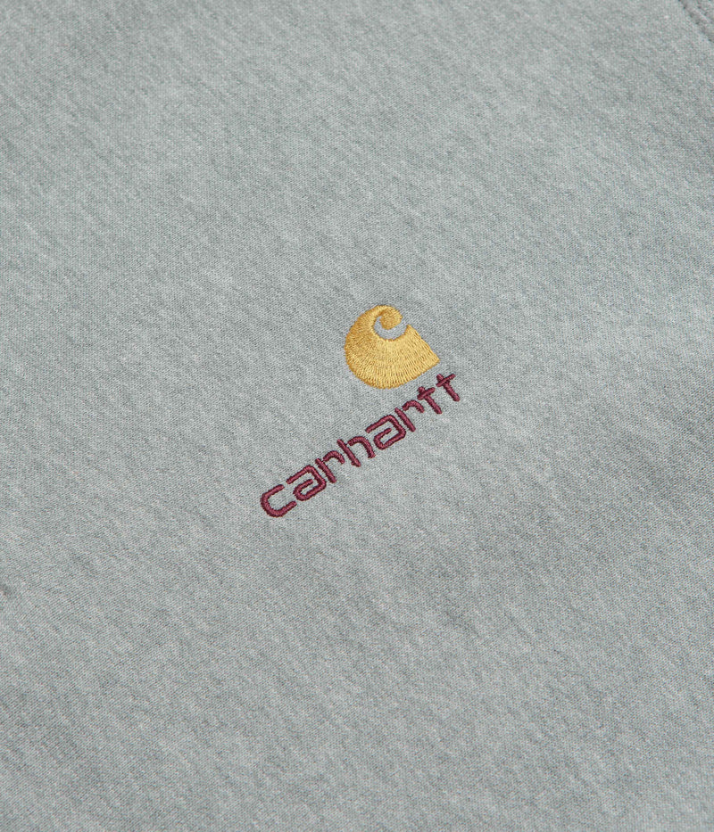 Carhartt Half Zip American Script Sweatshirt in Grey Heather