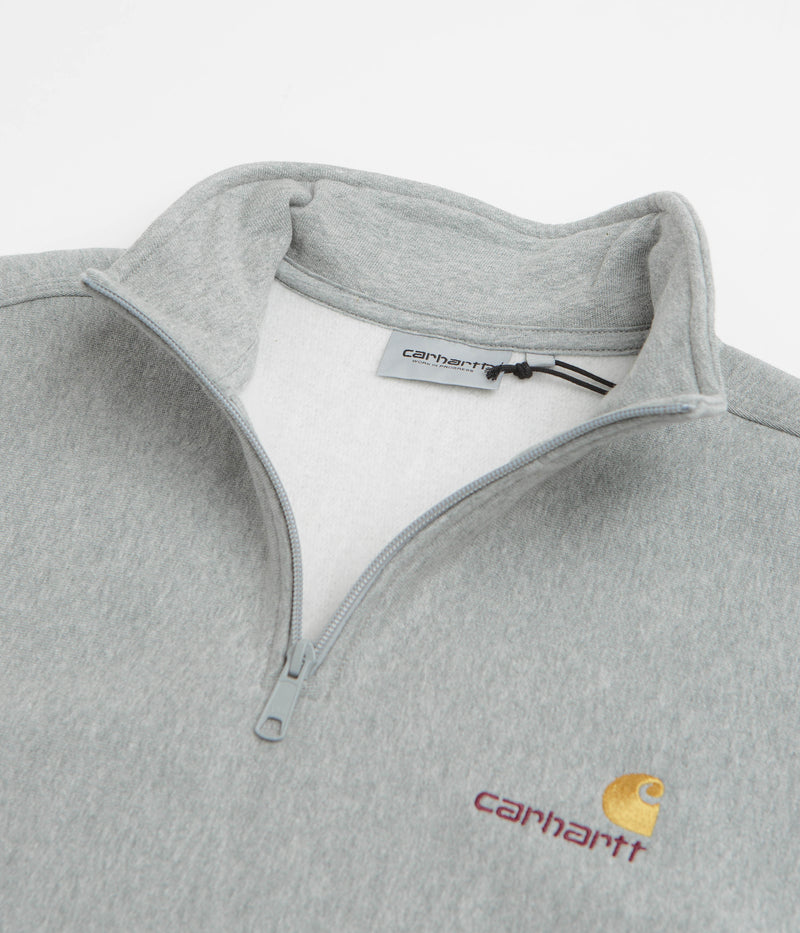 Carhartt Half Zip American Script Sweatshirt in Grey Heather