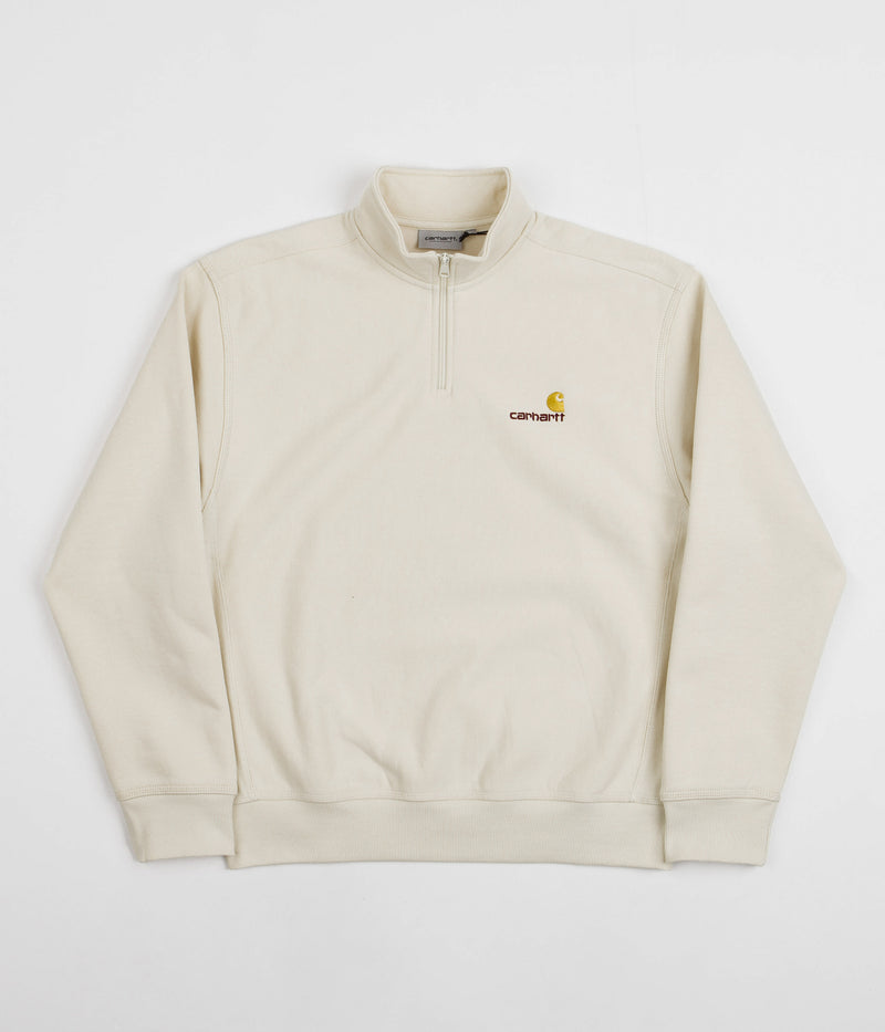 Carhartt Half Zip American Script Sweatshirt in Natural