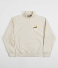 Carhartt Half Zip American Script Sweatshirt in Natural