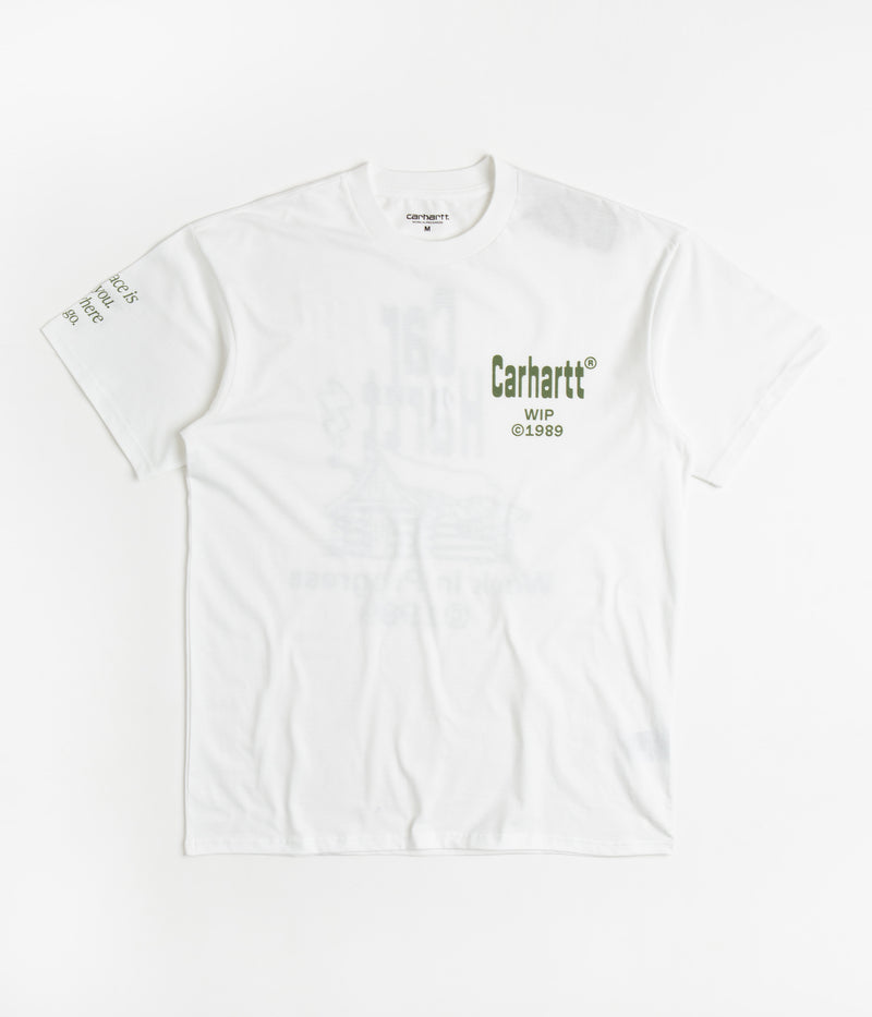 Carhartt Home T-Shirt in White and Dollar Green
