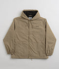 Carhartt Hooded Coach Jacket in Leather and Black