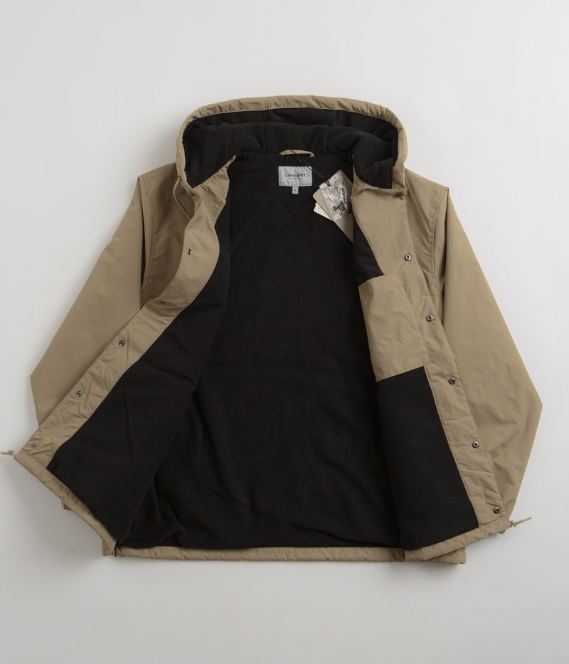 Carhartt Hooded Coach Jacket in Leather and Black