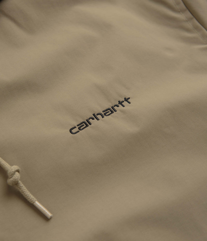 Carhartt Hooded Coach Jacket in Leather and Black