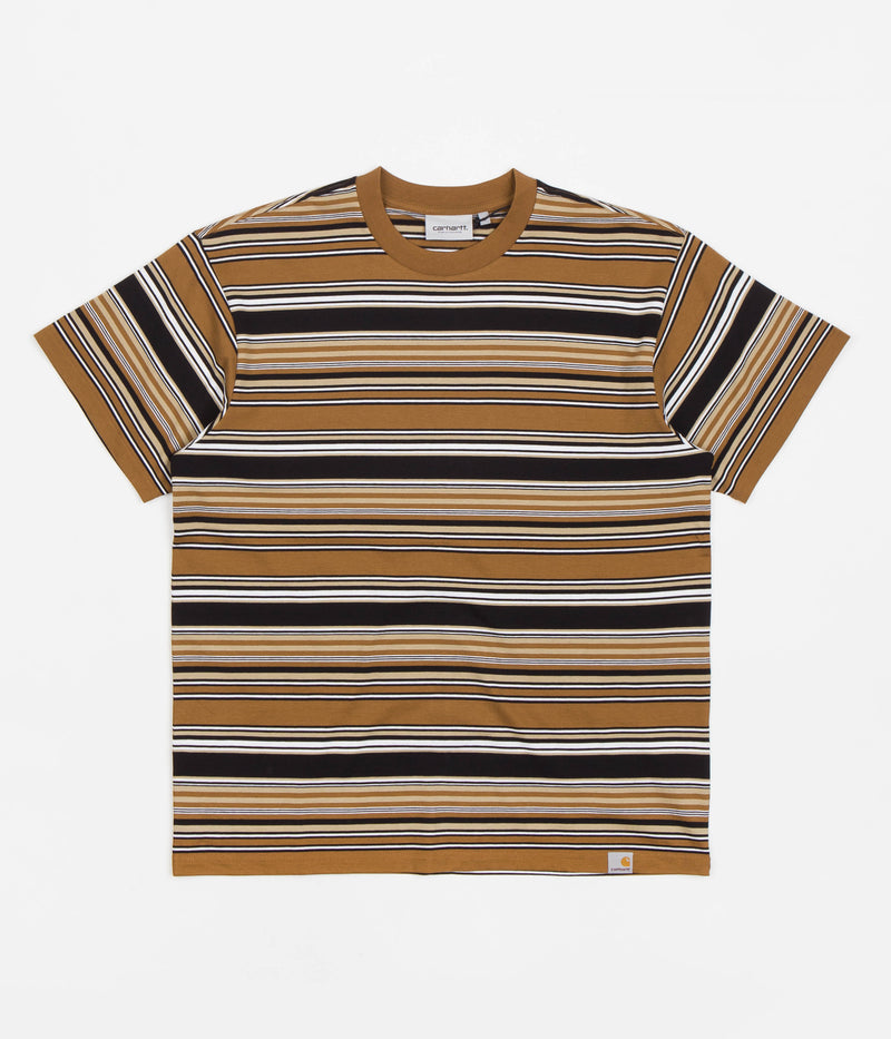 Carhartt Lafferty T-Shirt in Lafferty Stripe and Hamilton Brown
