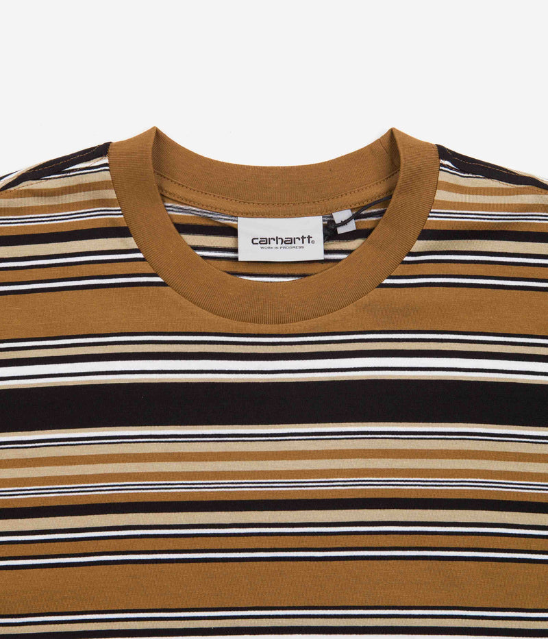 Carhartt Lafferty T-Shirt in Lafferty Stripe and Hamilton Brown
