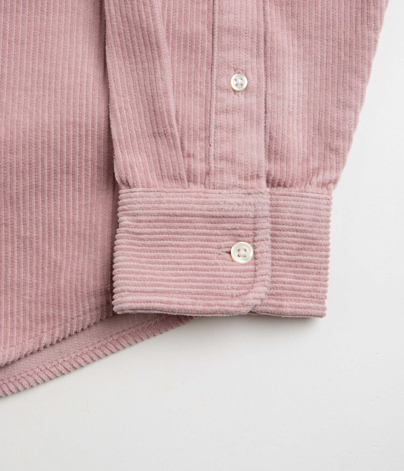 Carhartt Madison Cord Shirt in Glassy Pink and Black