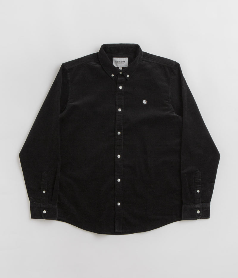 Carhartt Madison Fine Cord Shirt in Black and Wax