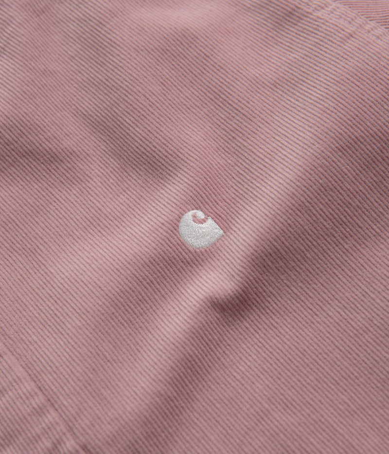 Carhartt Madison Fine Cord Shirt in Glassy Pink and Wax