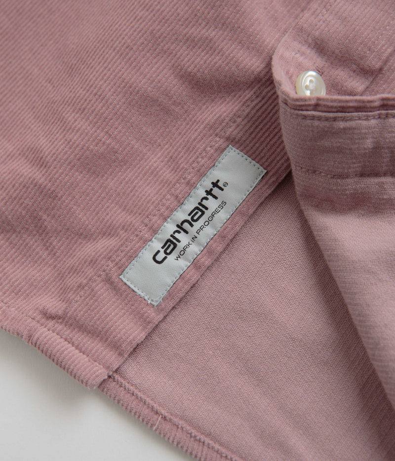 Carhartt Madison Fine Cord Shirt in Glassy Pink and Wax