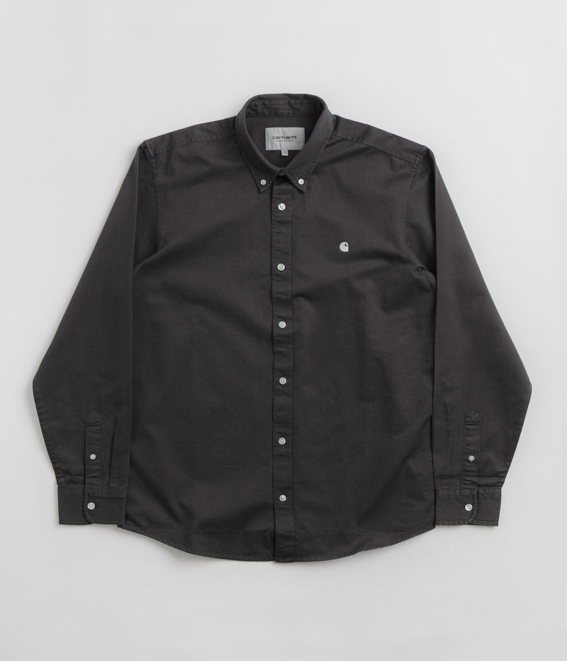 Carhartt Madison Shirt in Charcoal and White