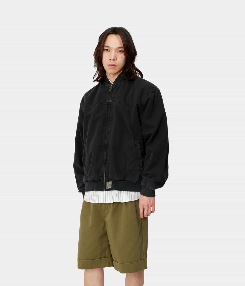 Carhartt OG Santa Fe Bomber Jacket in Stone Dyed Black
