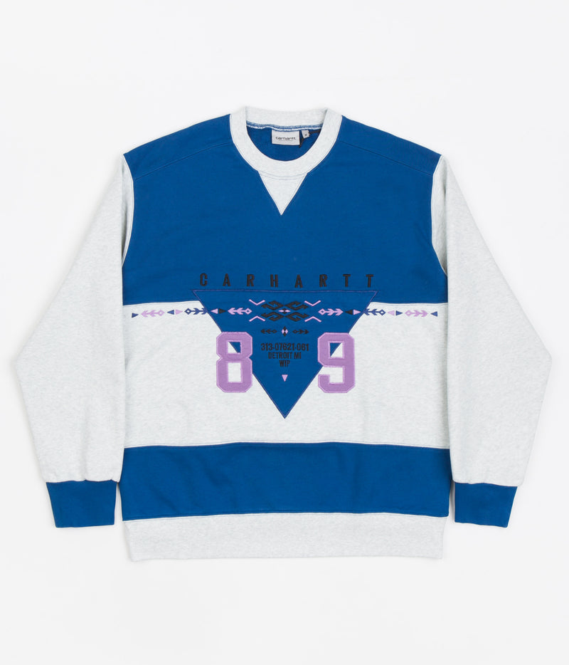 Carhartt Santa Fe Crewneck Sweatshirt in Amalfi and Ash Heather