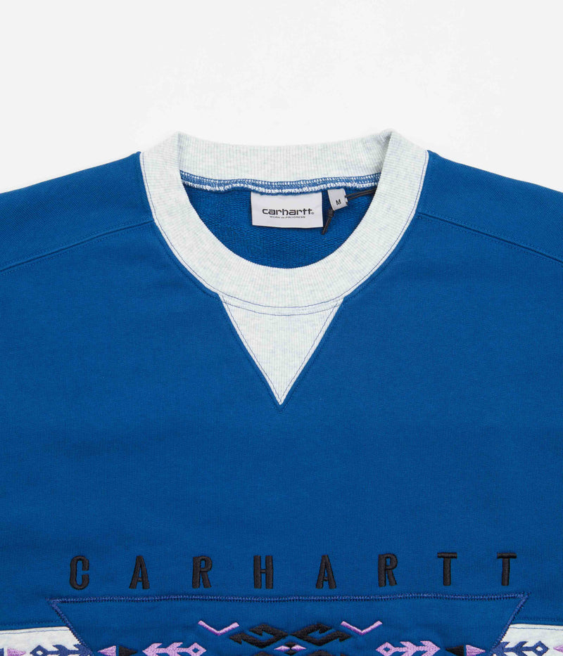Carhartt Santa Fe Crewneck Sweatshirt in Amalfi and Ash Heather