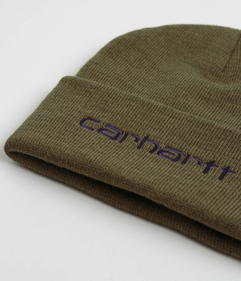 Carhartt Script Beanie in Highland and Cassis