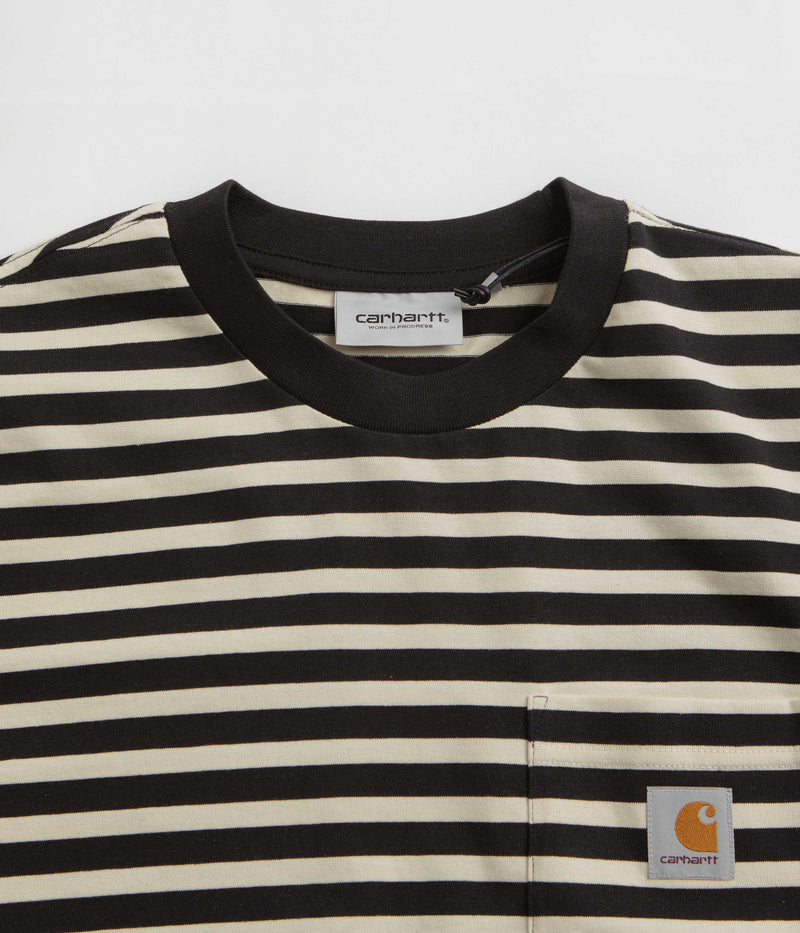Carhartt Seidler Pocket T-Shirt in Seidler Stripe and Salt / Black