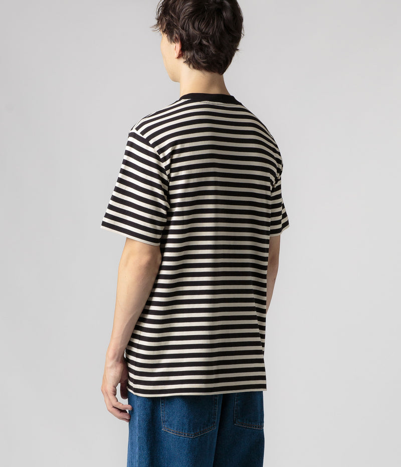 Carhartt Seidler Pocket T-Shirt in Seidler Stripe and Salt / Black