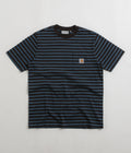 Carhartt Seidler Pocket T-Shirt in Seidler Stripe and Squid / Black