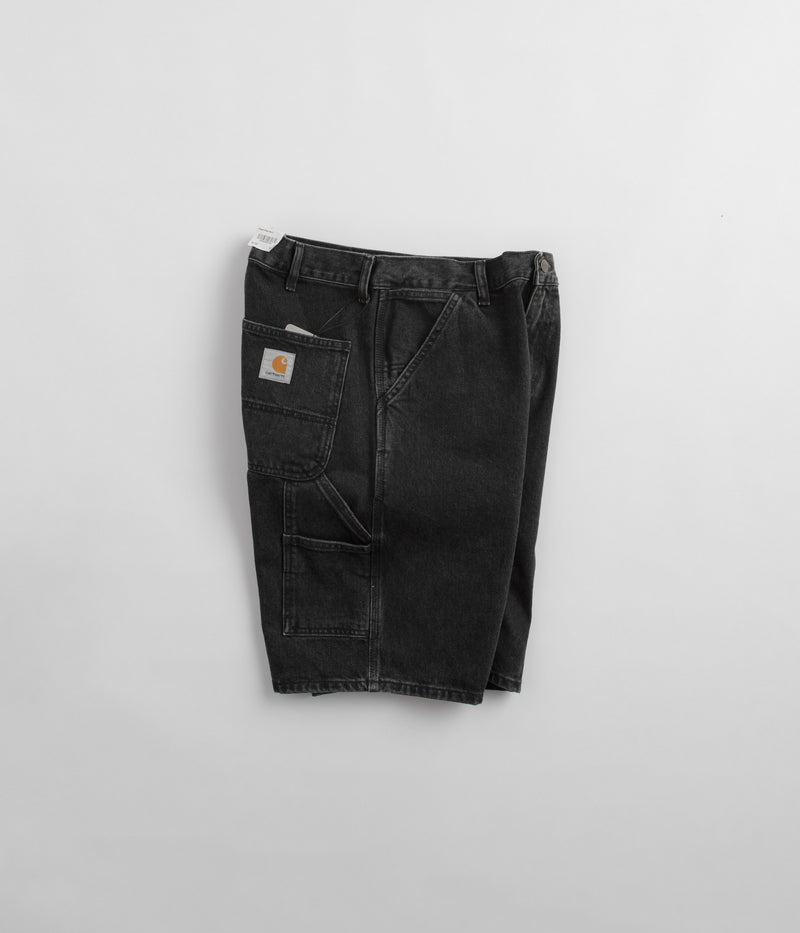 Carhartt Single Knee Shorts in Black Stone Washed
