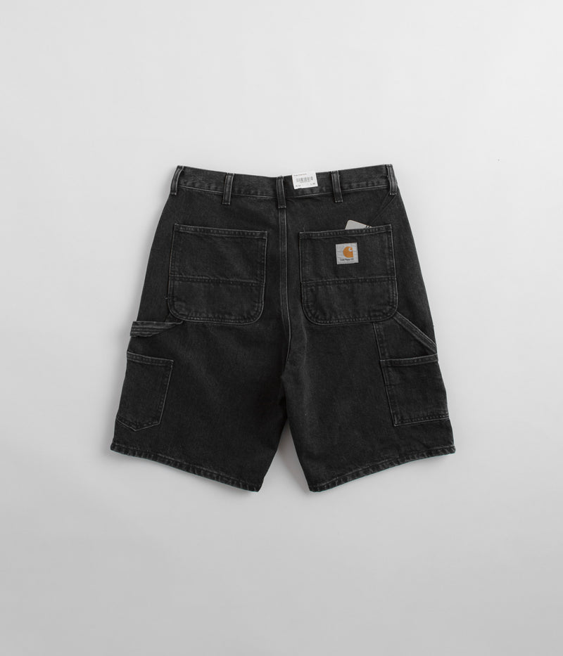 Carhartt Single Knee Shorts in Black Stone Washed