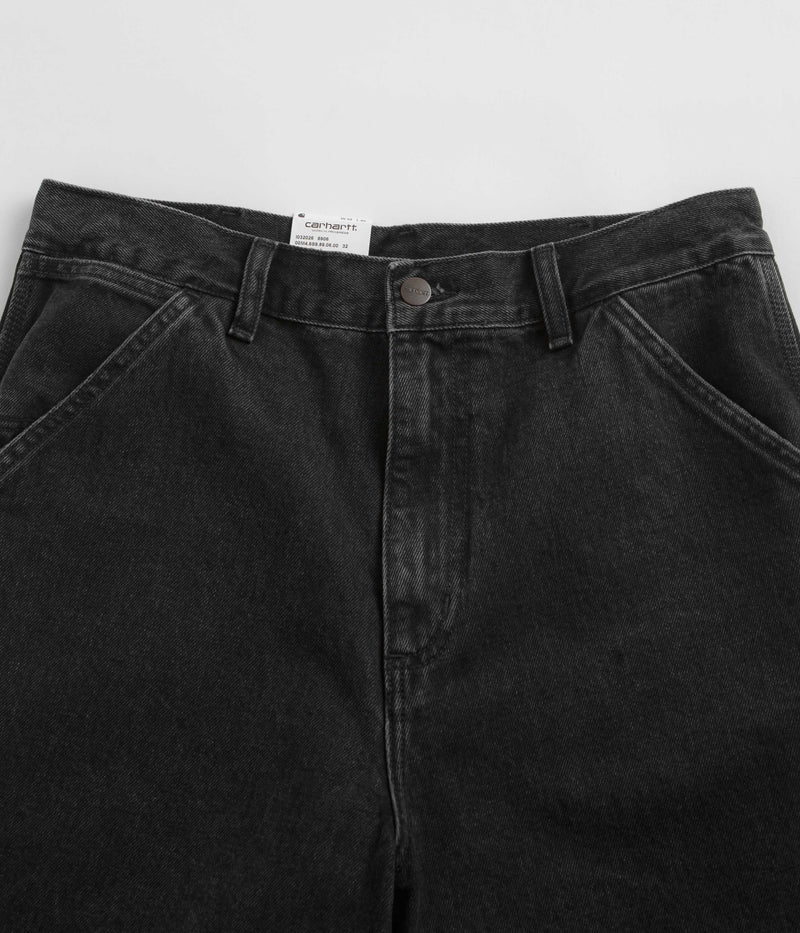 Carhartt Single Knee Shorts in Black Stone Washed