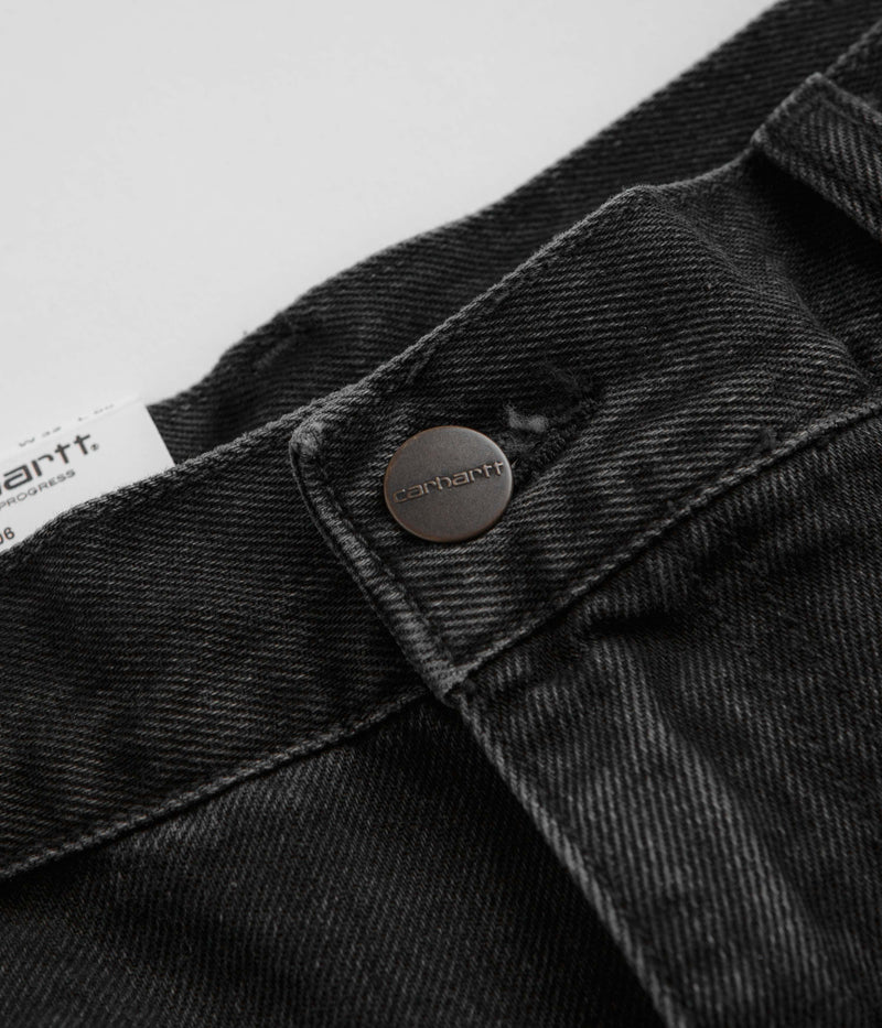 Carhartt Single Knee Shorts in Black Stone Washed