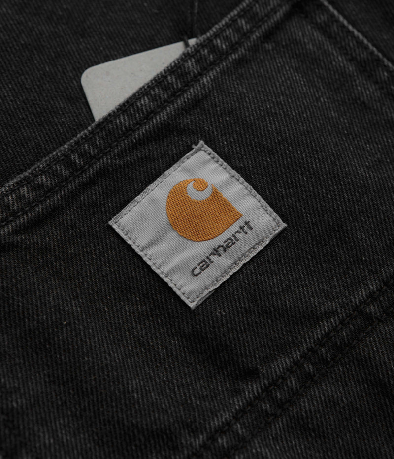 Carhartt Single Knee Shorts in Black Stone Washed
